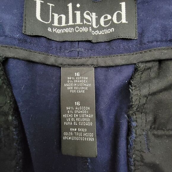 Unlisted a Kennet Cole Production Blue Casual Trouser |Size 16 | Cotton - Picture 3 of 6